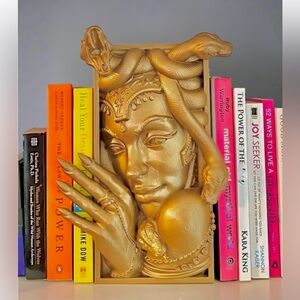 Gold Medusa 3D Book End